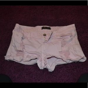 Baby pink jean shorts